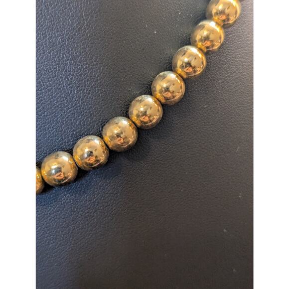 Vintage Gold Tone Wire Strung 8mm Beaded 18" Necklace - Picture 2 of 5